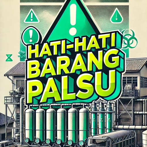 DALL·E 2024-08-26 23.21.36 - A warning poster design with the photo of water filtration tanks as the background. The text Hati-Hati Barang Palsu is prominently displayed over th DALL·E 2024-08-26 23.21.36 - A warning poster design with the photo of water filtration tanks as the background. The text Hati-Hati Barang Palsu is prominently displayed over th